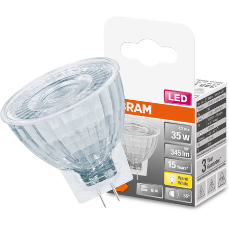 Żarówka LED GU4 MR11 4,2W = 35W 345lm 2700K Ciepła 36° 12V OSRAM STAR