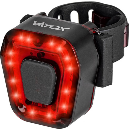 Lampka Latarka Rowerowa Światło Tył LED USB Czerwona z Akumulatorem 5 Trybów Świecenia VAYOX