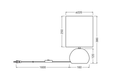 Lampa Stołowa Oprawa Biurkowa Stojąca Dekoracyjna E27 Beżowy Szary USB-C Decor Ledvance
