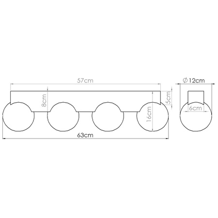 Lampa Sufitowa 4x G9 Naturalne Drewno BULBO Peach Puff SL.1685 Sollux
