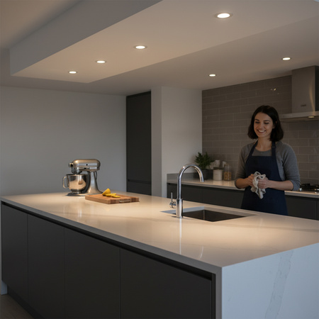 Oprawa HALOGENOWA Podtynkowa Ruchoma GU10 MR16 Okrągła Biała CASSIO LUMILED