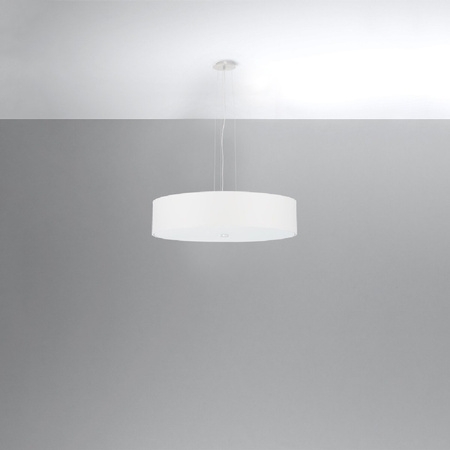 Lampa Sufitowa Wisząca Zwis 5x E27 Żyrandol Geometryczna Biała Minimalistyczna Skala Sollux