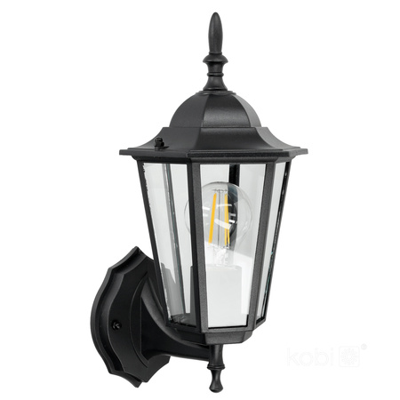 Lampa Ogrodowa Kinkiet Elewacyjny Zewnętrzny E27 IP54 Czarna LO4101 Kobi