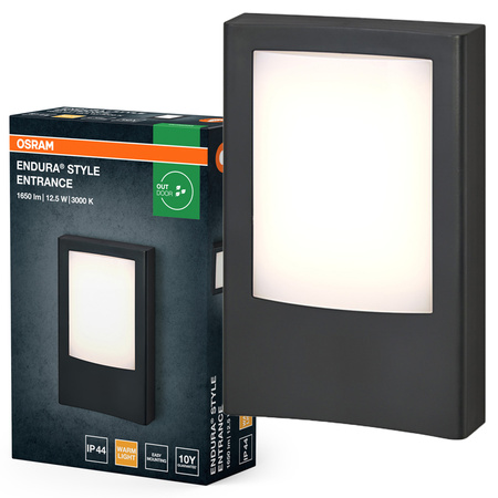 Kinkiet Ogrodowy Lampa Elewacyjna Zewnętrzna LED 12.5W 900lm 3000K Ciepła Szary IP44 Endura Osram