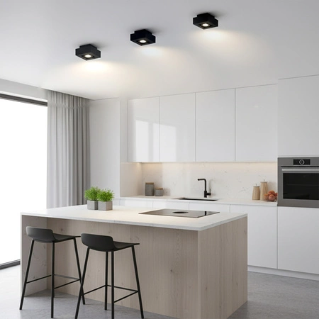 Oprawa Natynkowa HALOGENOWA Ruchoma SPOT GU10 Kwadrat Czarna AURI LUMILED