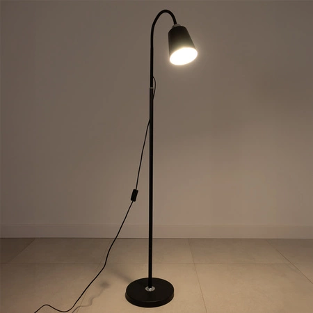 Lampa Stojąca Podłogowa Stołowa LED E27 Czarna z Regulacją Wysokości Kalso Lumiled