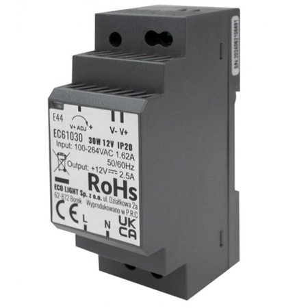 Zasilacz Na Szynę Led DIN Premium Line 12V 30W Ecolight