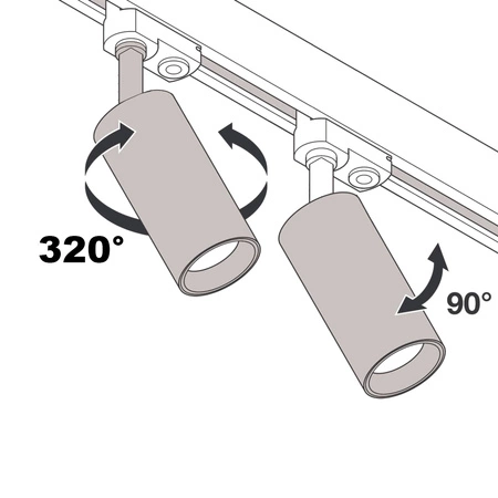 Reflektor Szynowy GU10 Biały Lampa do Szynoprzewodów Trójfazowych