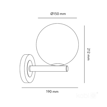 Kinkiet Ścienny Lampa Natynkowa G9 Czarna Złota Globe Elegance Kobi