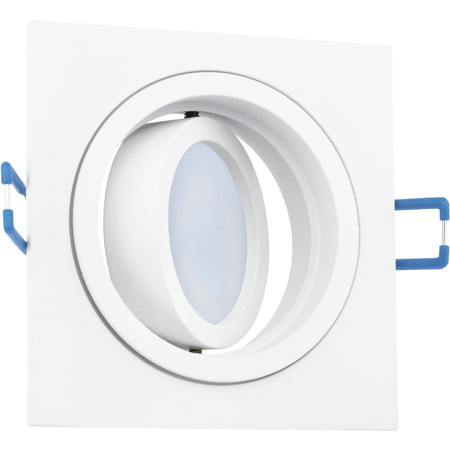 Oprawa HALOGENOWA Podtynkowa Ruchoma GU10 MR16 Kwadrat Biała CASSIO LUMILED + Żarówka LED GU10 6W = 60W 580lm Neutralna