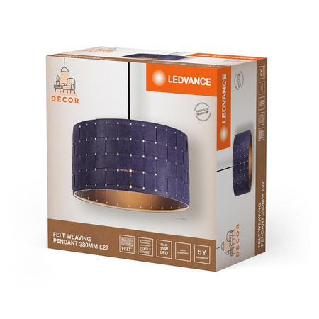 Lampa Sufitowa Wisząca Dekoracyjna E27 Zwis Szary Decor Ledvance