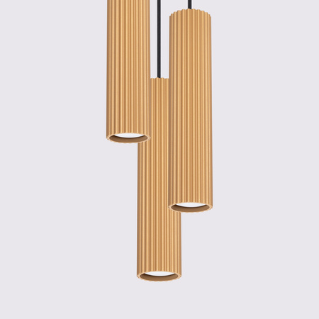 Lampa Wisząca Sufitowa Zwis Tuba Spot 3x GU10 Złota Karbon Deep Space SL.1557 Sollux