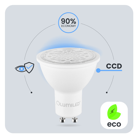 Żarówka LED GU10 Reflektor PAR16 6W = 50W 580lm 6500K Zimna 24° 36° 60° LUMILED