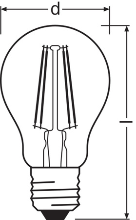 Żarówka LED A60 E27 5.8W = 60W 806lm 4000K Neutralna Biała FILAMENT ŚCIEMNIALNA LEDVANCE