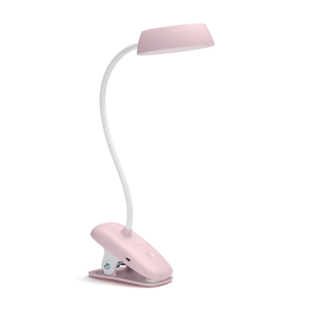 Lampka Biurkowa LED 3W 175lm 4000K USB Klips Różowa Donutclip DSK201 Philips