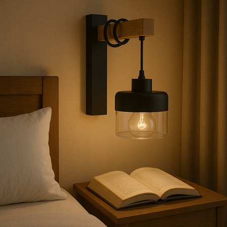 Lampa Ścienna Wisząca Kinkiet Spot E27 Czarny Brązowy Stark Masterled