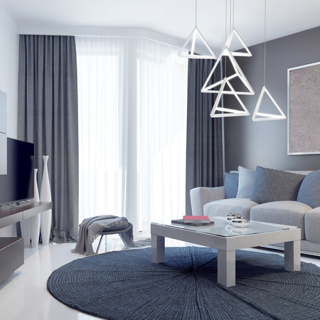 Lampa Wisząca Sufitowa Żyrandol 5x Trójkąty 80W 120cm - GOLDLUX (Polux)