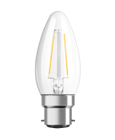 Żarówka LED B35 Świeczka B22d 2.5W = 25W 250lm 2700K Ciepła 300° Retrofit Filament CLASSIC Osram
