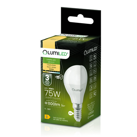 6x Żarówka LED E14 Kulka P45 10W = 75W 11100lm 3000K Ciepła 180° LUMILED
