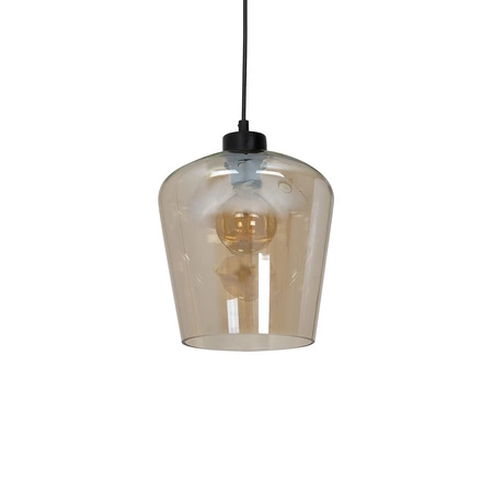 Lampa wisząca SANTIAGO 1xE27 Klosz Bursztynowe Szkło MLP6607 Metal + Szkło