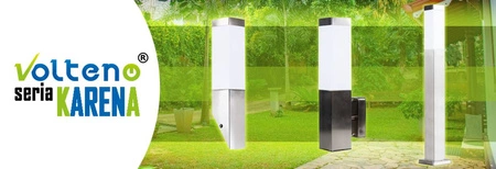 Kinkiet Ogrodowy Lampa Elewacyjna E27 Prosta Chrom KARENA VOLTENO