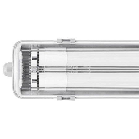 Oprawa Hermetyczna Pyłoszczelna 120cm 2xT8 G13 IP65 + Świetlówki LED 18W 6500K Zimna Masterled