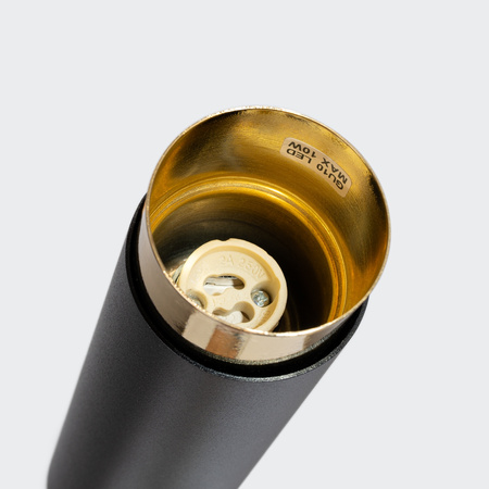 Lampa Sufitowa Oprawa Natynkowa Tuba Spot 1x GU10 Czarna Złota Nero Bittersweet Shimmer SL.1411 Sollux