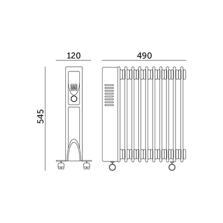 Grzejnik Olejowy 11- Żeberkowy MAX 2500W KOBI Szary