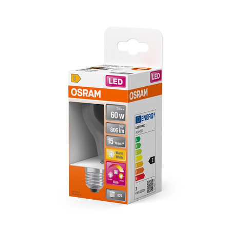 Żarówka LED A60 E27 7W = 60W 806lm 2200-2700K CCT 320° Ściemnialna CLASSIC Osram