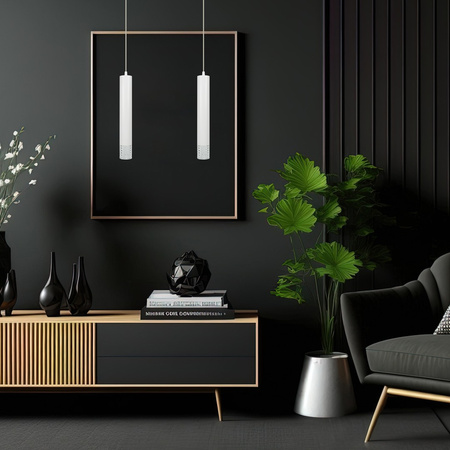 Lampa Wisząca Sufitowa TUBI Biała 1xGU10 Milagro