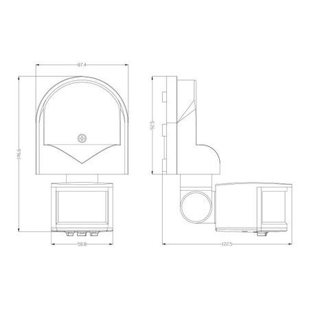Czujnik Ruchu Zewnętrzny PIR IP44 Biały
