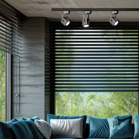 Zestaw Szynowy Szynoprzewód Szyna Listwa 1-Fazowa + 3x Reflektor GU10 Czarna VIENNA Sanico Goldlux