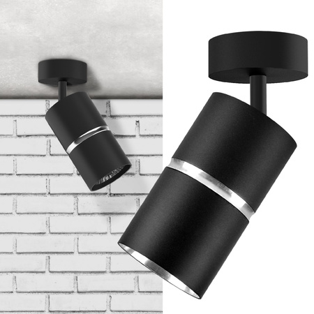 Oprawa Ścienno-Sufitowa Reflektor Punktowy GU10 CzarnaSrebrna BAMBOO Sanico Goldlux