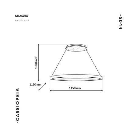 Lampa wisząca CASSIOPEIA 14W LED Okrągła Rama Czarny Chrom MZ5044 Milagro by Maciej Zień