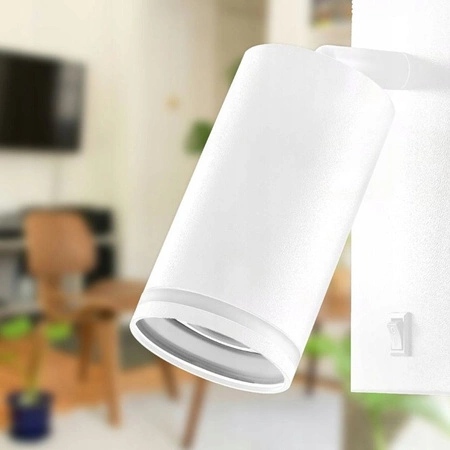 Lampa ścienna Kinkiet GU10 RING z włącznikiem biały