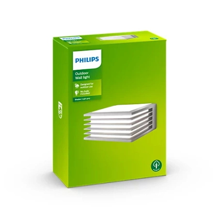 Kinkiet Ogrodowy Lampa Elewacyjna Zewnętrzna E27 IP44 Szara Shades Philips