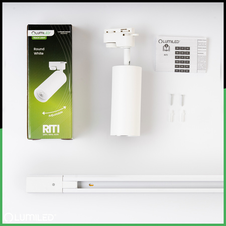 Zestaw Szyna Oświetleniowa Szynoprzewód 2m + 6x Reflektor Szynowy RITI GU10 Biały LUMILED