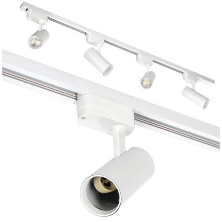 Lampa Szynowa Szynoprzewód 1-Fazowy + Reflektor Punktowy 4x GU10 1m Biały Nextrack Go Kobi