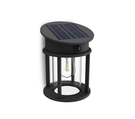 Kinkiet Ogrodowy Lampa Solarna Elewacyjna Zewnętrzna LED 3.2W 470lm 4000K IP44 z Czujnikiem Ruchu i Zmierzchu Czarna Geri Ultra Efficient Philips