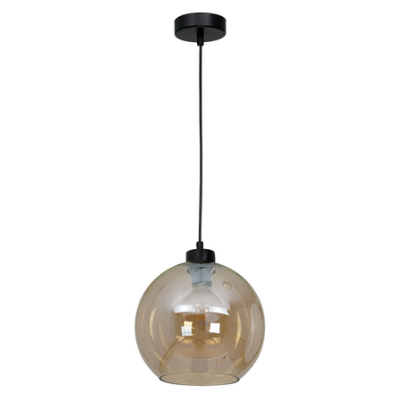 Lampa wisząca SOFIA 1xE27 MLP6578 Bursztynowy Klosz Kula Milagro Metal + Szkło