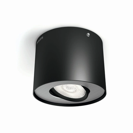 Oprawa Natynkowa Lampa Sufitowa LED 4.5W 500lm 2700K Czarna Phase Philips