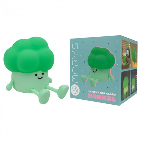 Lampka Nocna Dziecięca LED 2.5W 6500K Zimna Akumulatorowa 1200mAh Zielona BROKUŁ MARY'S