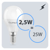 Zestaw 6x Żarówka LED E14 P45 2,5W = 25W 249lm 6500K Zimna 180° LUMILED