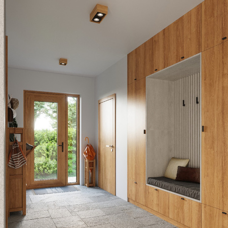 Lampa Sufitowa Oprawa Natynkowa 2x GU10 Kwadratowa Brązowa Skandynawska Quatro Sollux