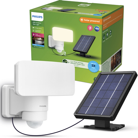 Naświetlacz Solarny LED 6W 1000lm 5000K IP44 z Czujnikiem Ruchu i Zmierzchu Biała Tylus Ultra Efficient Philips