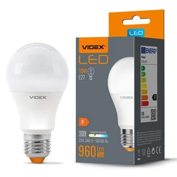 Żarówka LED E27 A60 10W = 70W 960lm 3000K Ciepła 240° Videx