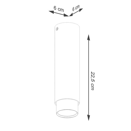 Lampa Sufitowa Oprawa Natynkowa Tuba Spot 1x GU10 Czarna Złota Nero Bittersweet Shimmer SL.1411 Sollux