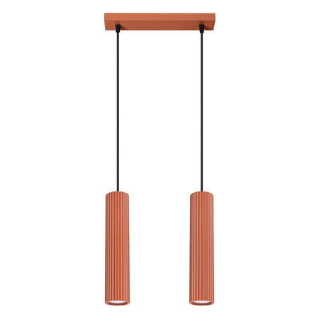 Lampa Wisząca Sufitowa Zwis Tuba Spot 2x GU10 Ochra Czerwona Karbon Deep Space SL.1631 Sollux