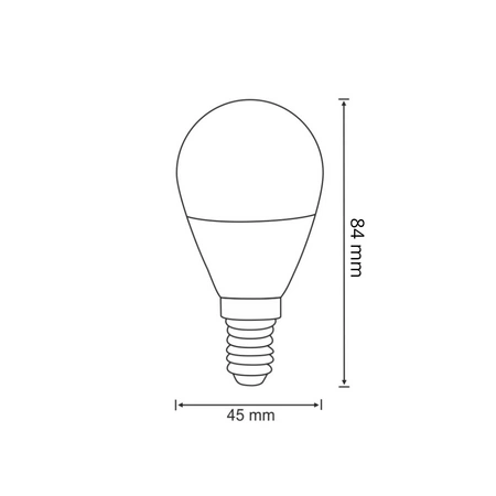 Żarówka LED E14 G45 7W = 50W 640lm 3000K Ciepła 160° GOLDLUX (Polux)