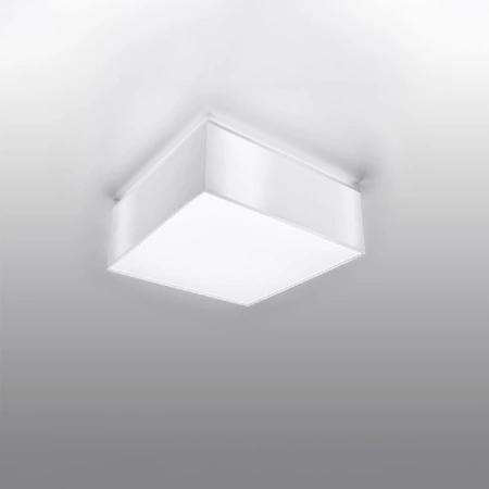 Lampa Sufitowa Plafon E27 Kwadratowa Biała Minimalistyczna Horus Sollux